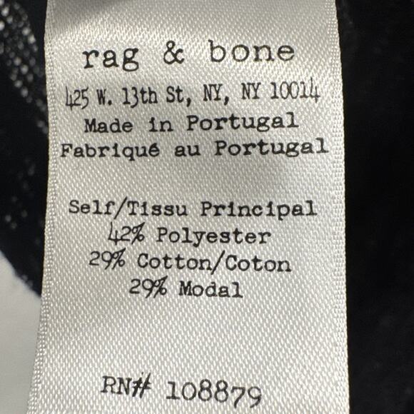 Rag & Bone Black Mesh Long Sleeve Sheer Top Size Medium Goth Dark Romantic READ - Picture 8 of 11